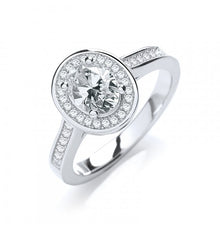  SILVER OVAL SHAPE CUBIC ZIRCONIA RING