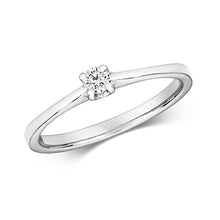  9CT DIAMOND 4 CLAW SOLITAIRE RING