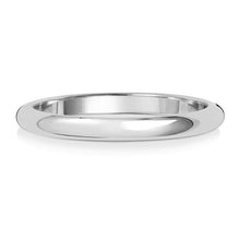  18ct White D Shape Light Weight 2mm Wedding Ring