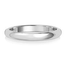  18ct White D Shape Medium Weight 2.5mm Wedding Ring