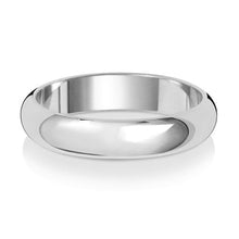  18ct White D Shape Light Weight 4mm Wedding Ring