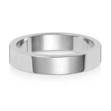  18ct White Flat Medium Weight 4mm Wedding Ring
