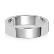  18ct White Flat Medium Weight 5mm Wedding Ring