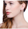 STERLING SILVER CUBIC ZIRCONIA HALO STUD EARRINGS