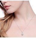 STERLING SILVER CUBIC ZIRCONIA HALO PENDANT