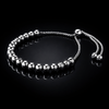 RHODIUM PLATED STERLING SILVER LARGE BEAD SLIDER BRACELET
