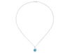Teardrop Blue Topaz Silver Pendant