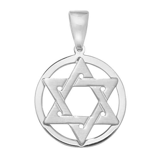 Silver Circle Star of David