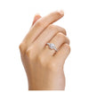 SILVER HALO CUBIC ZIRCONIA SOLITAIRE RING