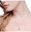 STERLING SILVER CUBIC ZIRCONIA HALO PENDANT