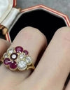 Antique 18ct Diamond and Ruby Ring
