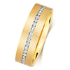 9ct Yellow Gold Diamond Set Gents Wedding Ring