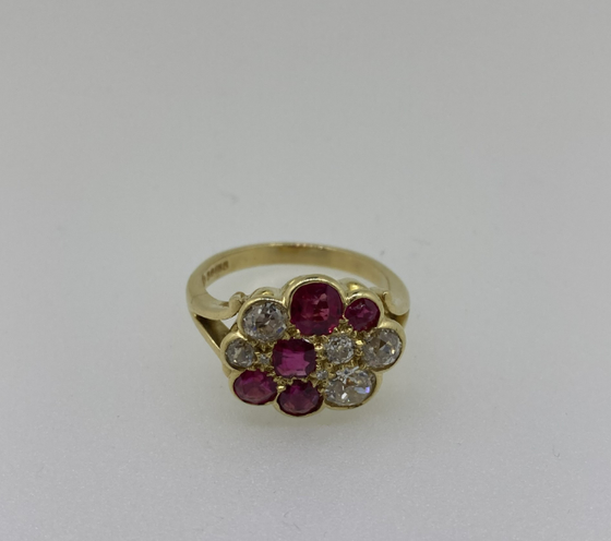 Antique 18ct Diamond and Ruby Ring