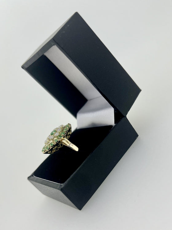 Pre-owned 9ct Gold Emerald and Opal Ring