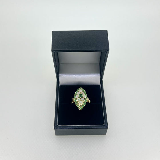 Pre-owned 9ct Gold Emerald and Opal Ring