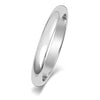 18ct White D Shape Medium Weight 2.5mm Wedding Ring