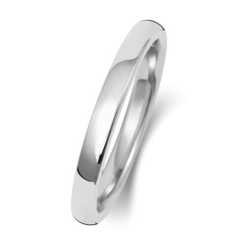 9ct White Soft Court Light Weight 2mm Wedding Ring