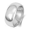 9ct White Traditional Court Medium Weight 8mm Wedding Ring