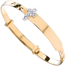  9CT BABIES EXPANDABLE CROSS BANGLE