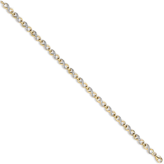 9CT INFINITY CUBIC ZIRCONIA BRACELET