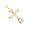 9CT YELLOW & WHITE GOLD CROSS