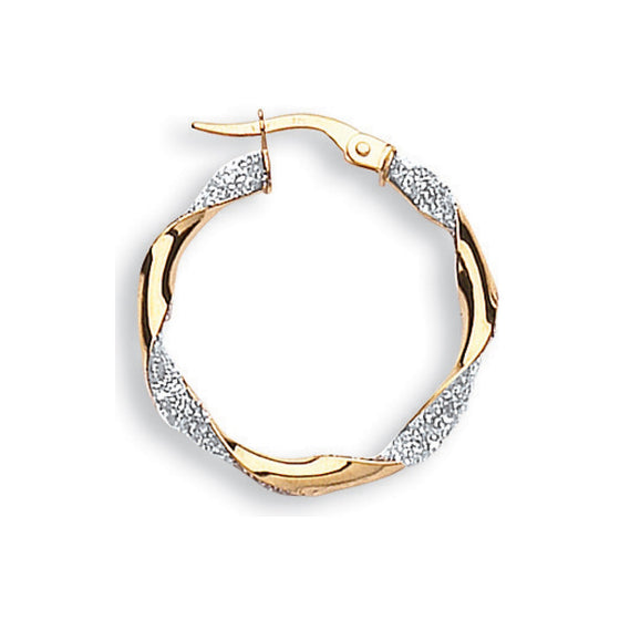 9CT TWIST GLITTER HOOPS