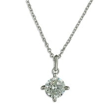  SILVER SOLITAIRE CUBIC ZIRCONIA NECKLACE