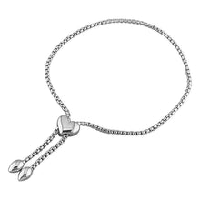  SILVER HEART BEAD SLIDER BRACELET