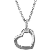  SILVER DROP HEART CUBIC ZIRCONIA NECKLACE