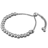 RHODIUM PLATED STERLING SILVER LARGE BEAD SLIDER BRACELET