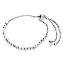  SILVER CUBED BEAD SLIDER BRACELET