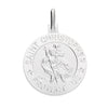 SILVER ROUND MODERN ST CHRISTOPHER