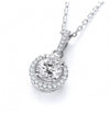 SILVER CUBIC ZIRCONIA HALO PENDANT