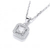 SILVER CUBIC ZIRCONIA SQUARE PENDANT