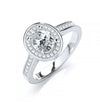 SILVER OVAL SHAPE CUBIC ZIRCONIA RING