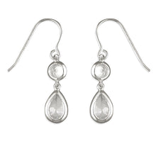  SILVER CUBIC ZIRCONIA TEAR DROP EARRINGS