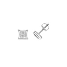  9CT DIAMOND SQUARE CLUSTER STUD EARRINGS