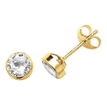  9CT CUBIC ZIRCONIA ROUND STUD EARRINGS