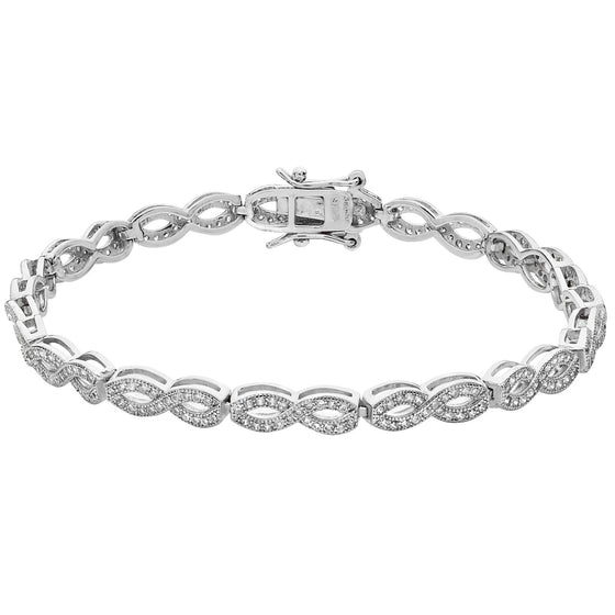 SILVER CUBIC ZIRCONIA INFINITY BRACELET