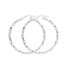  SILVER 40MM HOOP EARRINGS