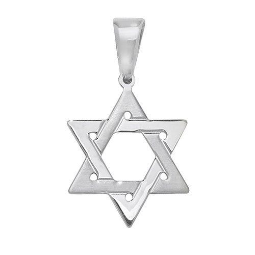 SILVER MEDIUM STAR DAVID PENDANT