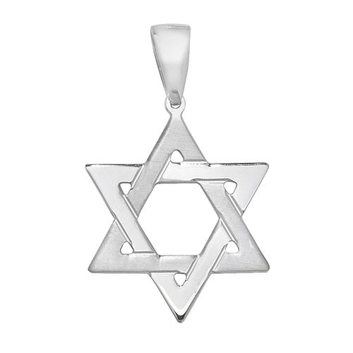 SILVER LARGE STAR OF DAVID PENDANT