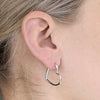 SILVER HEART SHAPED HOOP EARRINGS