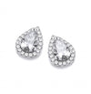 SILVER CUBIC ZIRCONIA TEARDROP EARRINGS