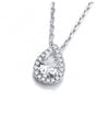 SILVER CUBIC ZIRCONIA TEARDROP PENDANT