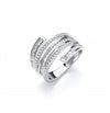 SILVER CUBIC ZIRCONIA 5 LAYER RING