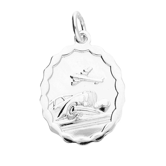 SILVER OVAL DOUBLE SIDED ST CHRISTOPHER