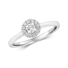  9CT DIAMOND HALO RING