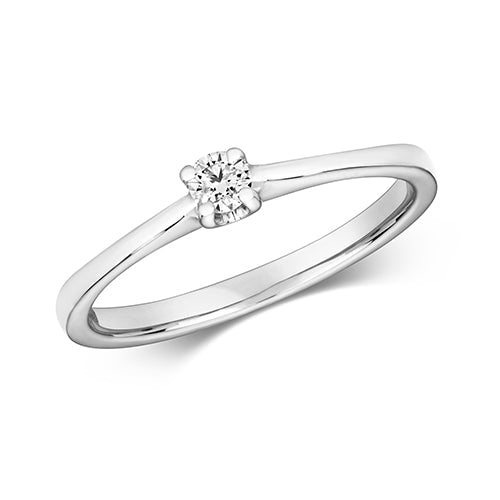 9CT DIAMOND 4 CLAW SOLITAIRE RING