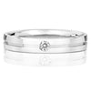 9ct White Gold Diamond Set Gents Wedding Ring